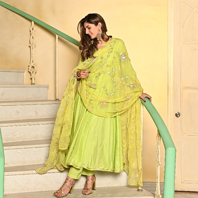 Bunaai Green Gotta Salwar Suit