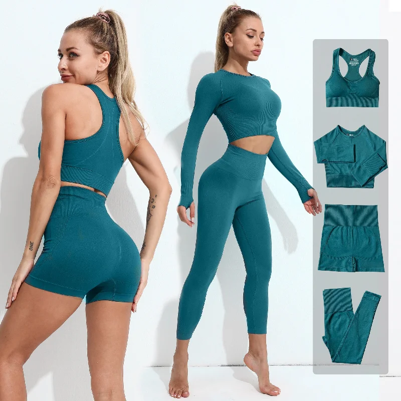 Yoganix 2/3/4PCS Seamless Women Yoga Set Workout Sportswear Gym Clothes