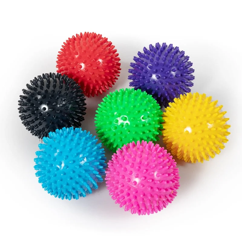 Yoganix 7.5cm PVC Spiky Massage Yoga Ball Trigger Point Sport Fitness Hand Foot Pain Stress Relief Muscle Relax Unisex Stab Massage Ball