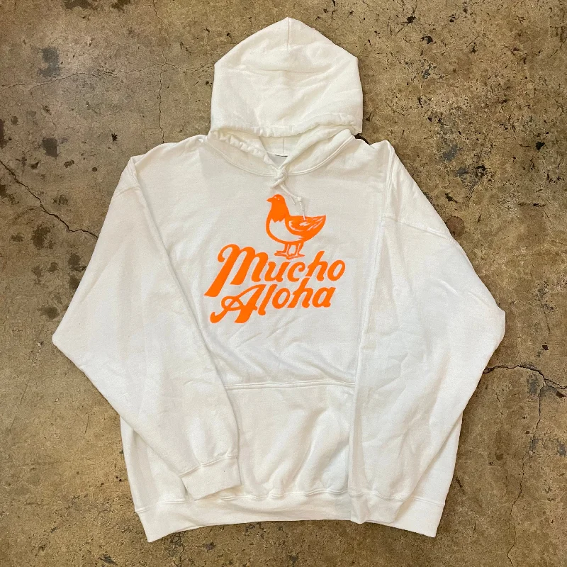 Mucho Aloha - Neon Puff Ink White Hoodie