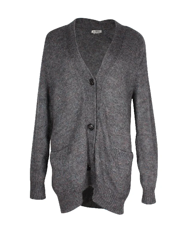 Isabel Marant Oversized V Neck Cardigan in Grey Mohair