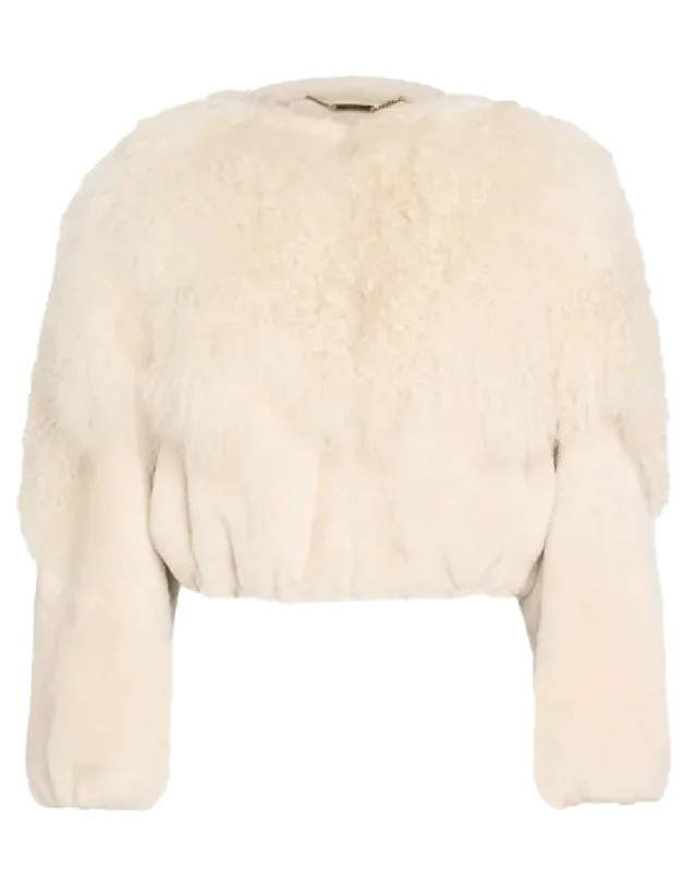 Eden White Shearling Jacket