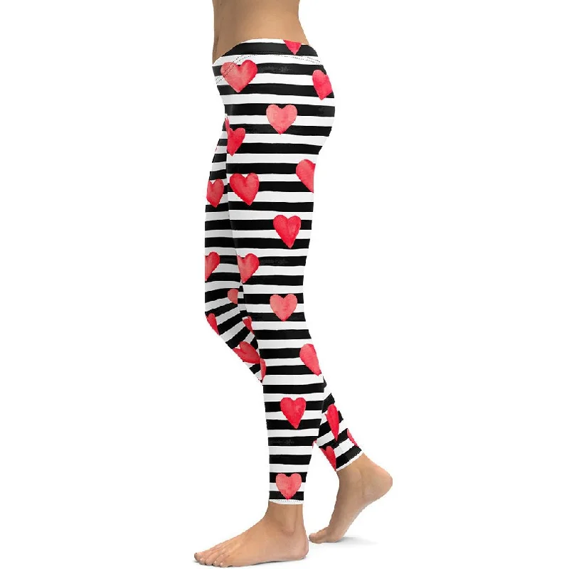 Stripes & Hearts Leggings