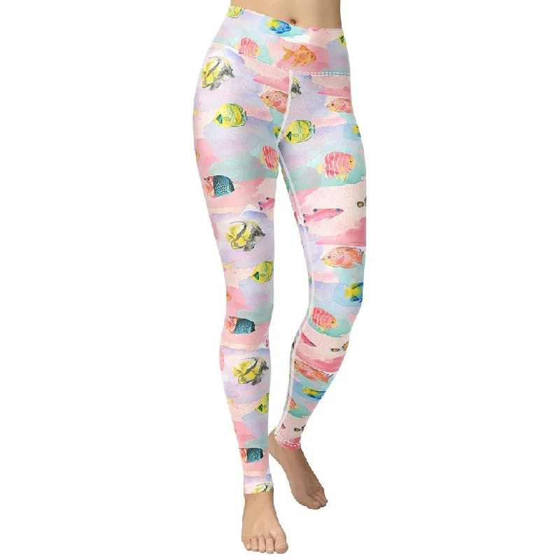 Watercolor Fish Yoga Leggings