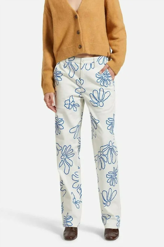 Bedford Pants In Off White Daisy