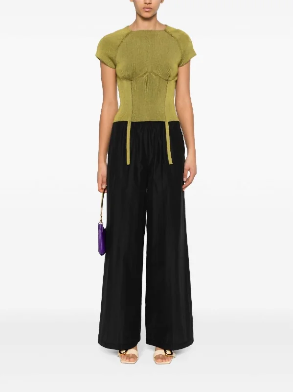 Chic Taffettas Palazzo Pants In Nero