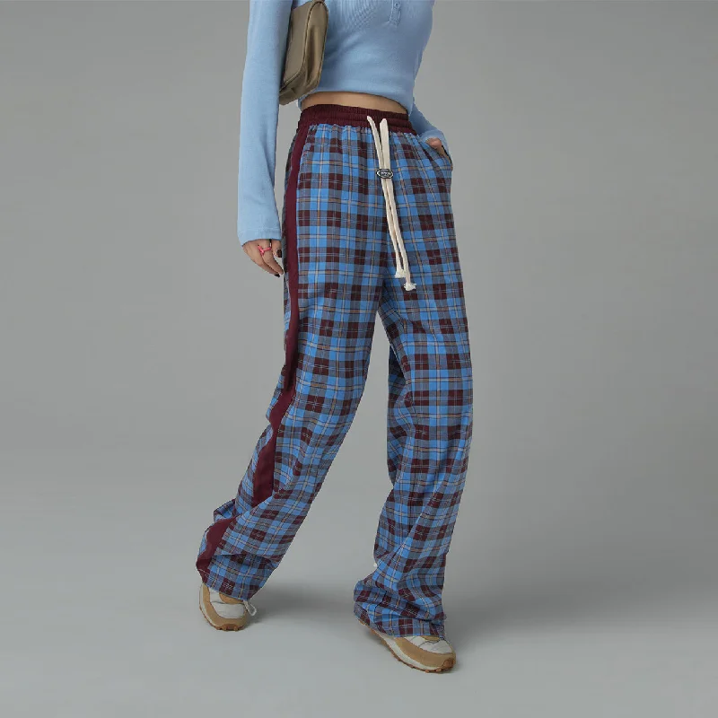 Check String Wide Casual Pants