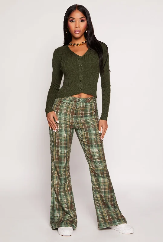 Almost Famous Plaid Flare Pants